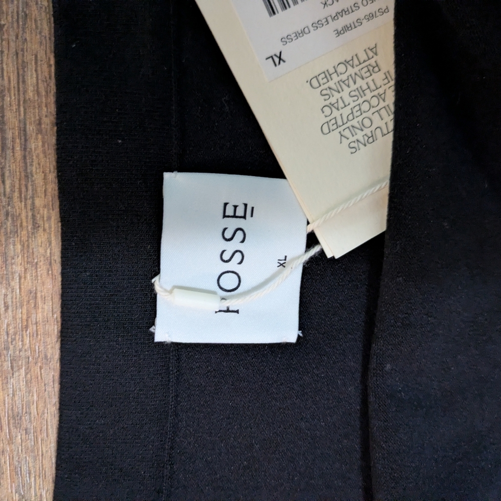 Posse Theo Strapless Dress Black and White Strapless Dress Size XL Black Crea - Picture 7 of 15